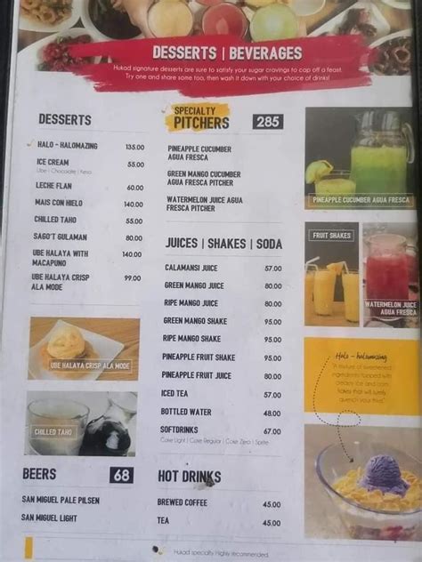 Menu at Hukad restaurant, Dumaguete, Calindagan Rd.